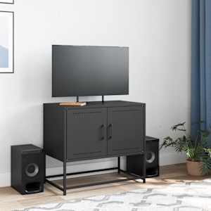 TV skříňka černá 68,5 x 39 x 60,5 cm ocel - obrázek 3