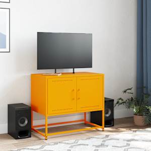 TV skříňka hořčicově žlutá 68,5 x 39 x 60,5 cm ocel - obrázek 3