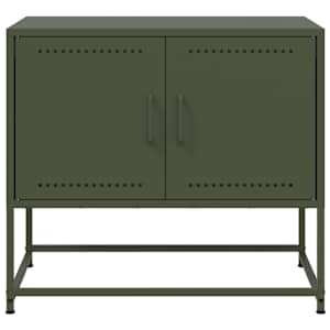 TV skříňka olivově zelená 68,5 x 39 x 60,5 cm ocel - obrázek 6