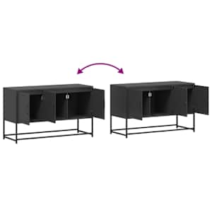 TV skříňka černá 100,5 x 39 x 60,5 cm ocel - obrázek 10