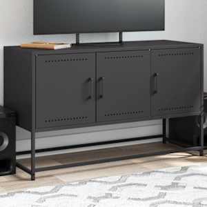 TV skříňka černá 100,5 x 39 x 60,5 cm ocel - obrázek 1