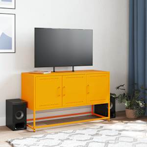 TV skříňka hořčicově žlutá 100,5 x 39 x 60,5 cm ocel - obrázek 3