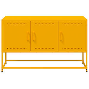 TV skříňka hořčicově žlutá 100,5 x 39 x 60,5 cm ocel - obrázek 6