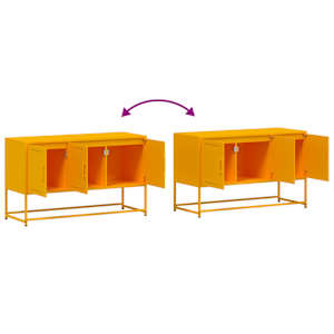 TV skříňka hořčicově žlutá 100,5 x 39 x 60,5 cm ocel - obrázek 10