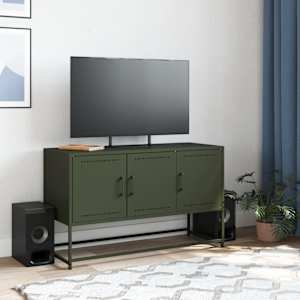 TV skříňka olivově zelená 100,5 x 39 x 60,5 cm ocel - obrázek 3