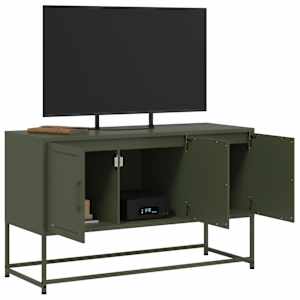 TV skříňka olivově zelená 100,5 x 39 x 60,5 cm ocel - obrázek 5