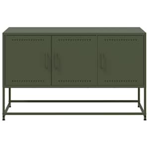 TV skříňka olivově zelená 100,5 x 39 x 60,5 cm ocel - obrázek 6