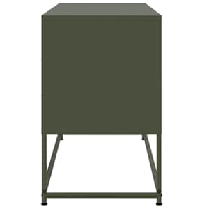 TV skříňka olivově zelená 100,5 x 39 x 60,5 cm ocel - obrázek 7