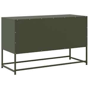TV skříňka olivově zelená 100,5 x 39 x 60,5 cm ocel - obrázek 8