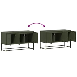 TV skříňka olivově zelená 100,5 x 39 x 60,5 cm ocel - obrázek 10