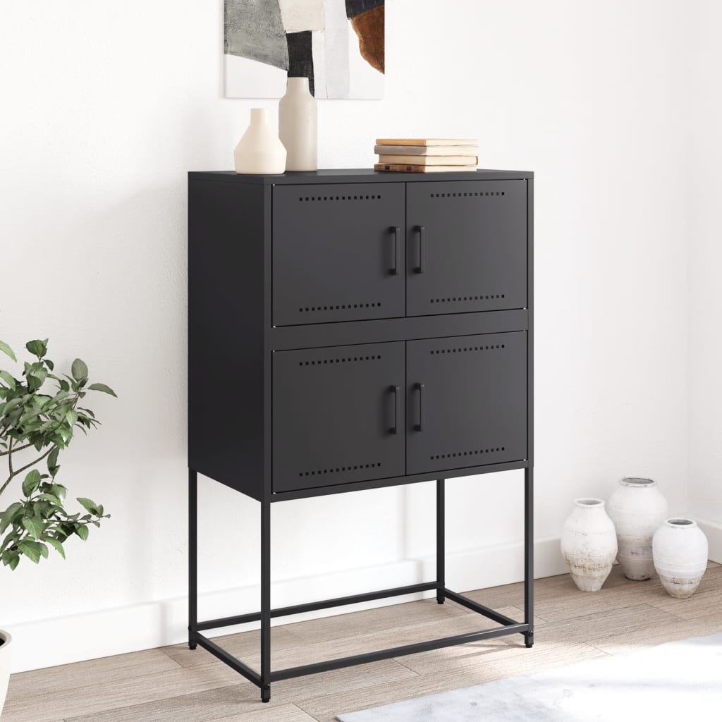 Thumbnail - vidaXL Sideboard Schwarz 68,5x38,5x107 cm Stahl