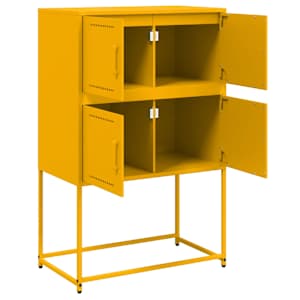 Příborník hořčicově žlutý 68,5 x 38,5 x 107 cm ocel - obrázek 9