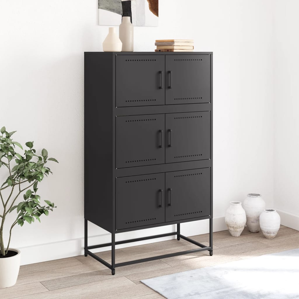 Thumbnail - vidaXL Sideboard Schwarz 68,5x38,5x123,5 cm Stahl