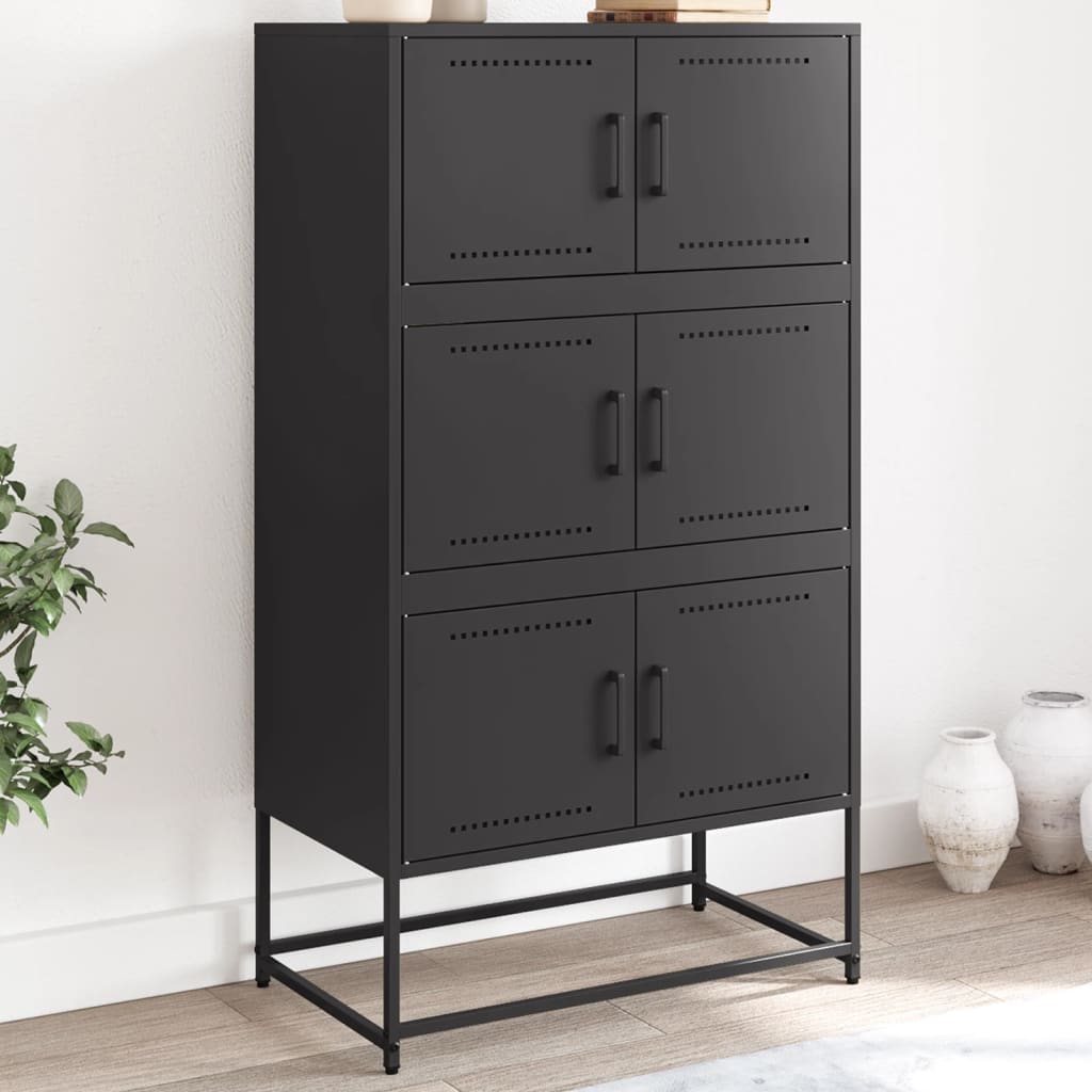 vidaXL Sideboard Schwarz 68,5x38,5x123,5 cm Stahl