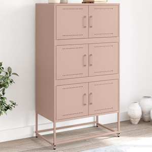 Příborník růžový 68,5 x 38,5 x 123,5 cm ocel - obrázek 1