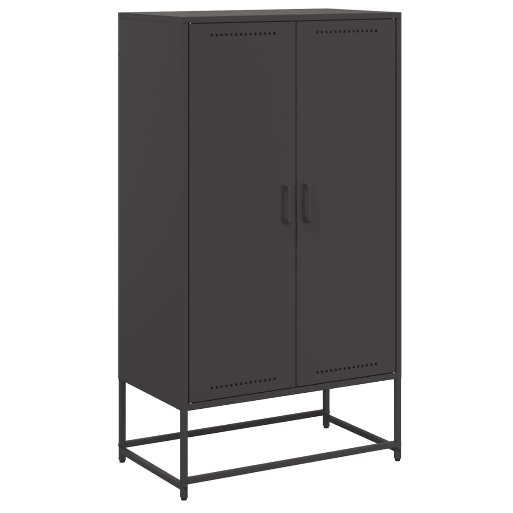 vidaXL Skříň highboard černá 68,5 x 38,5 x 123,5 cm ocel