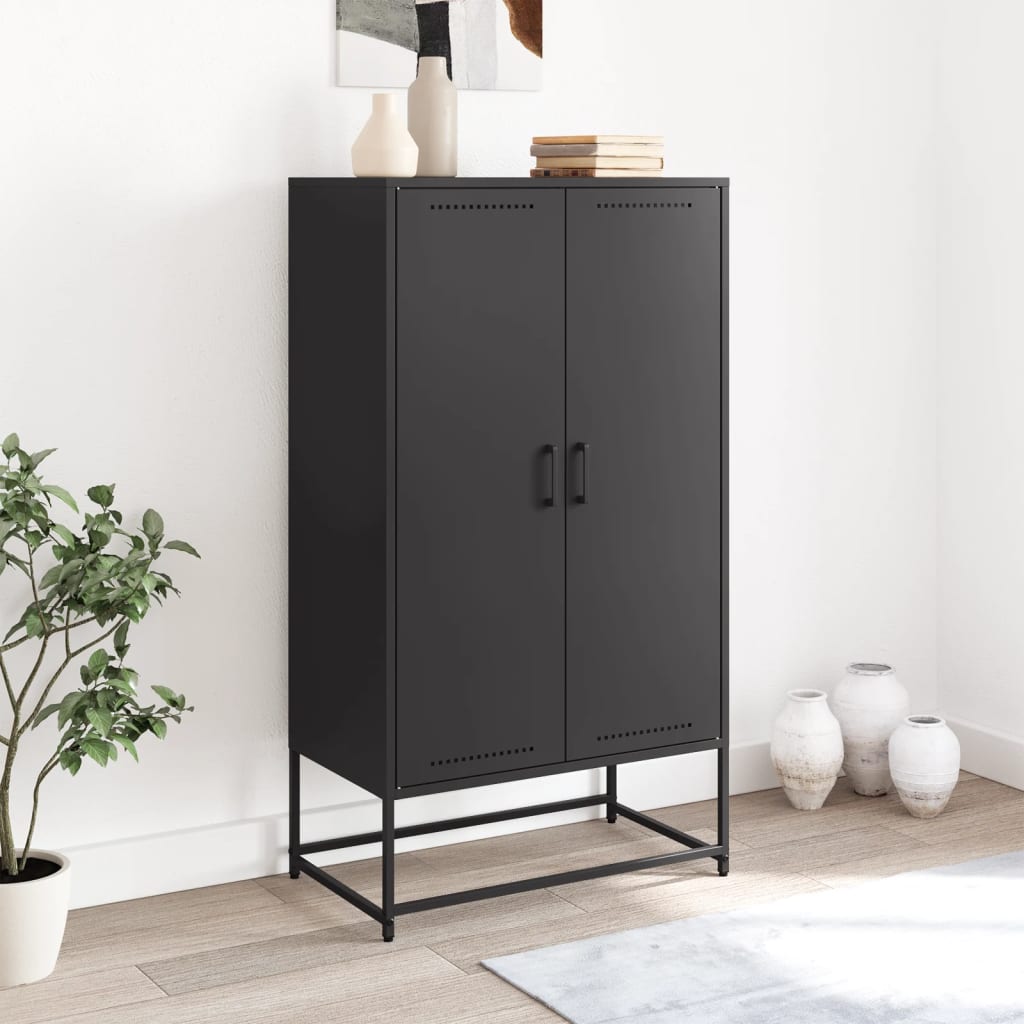 Thumbnail - vidaXL Highboard Schwarz 68,5x38,5x123,5 cm Stahl