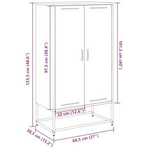 Skříň highboard černá 68,5 x 38,5 x 123,5 cm ocel - obrázek 12