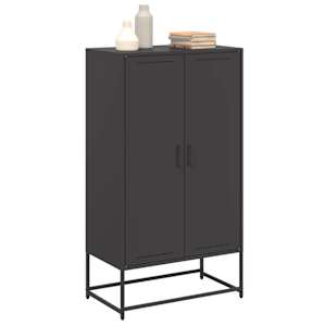 Skříň highboard černá 68,5 x 38,5 x 123,5 cm ocel - obrázek 4