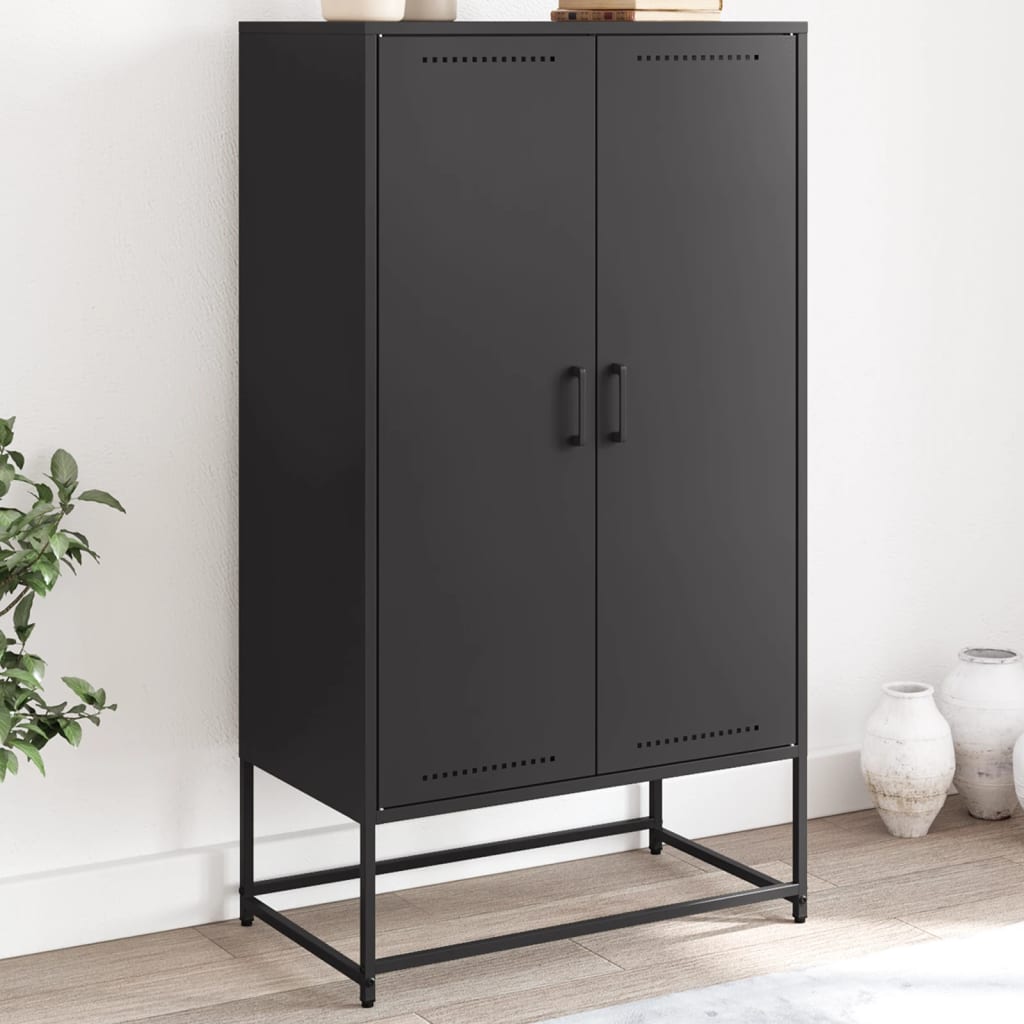 vidaXL Highboard Schwarz 68,5x38,5x123,5 cm Stahl