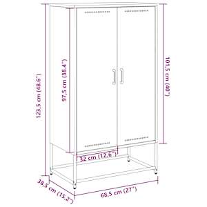 Skříň highboard růžová 68,5 x 38,5 x 123,5 cm ocel - obrázek 12