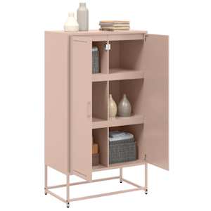 Skříň highboard růžová 68,5 x 38,5 x 123,5 cm ocel - obrázek 5