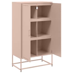 Skříň highboard růžová 68,5 x 38,5 x 123,5 cm ocel - obrázek 9