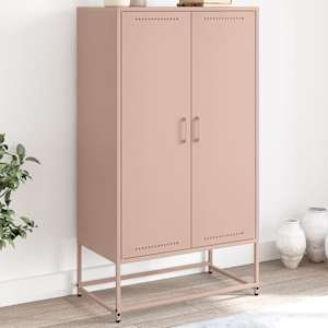 Skříň highboard růžová 68,5 x 38,5 x 123,5 cm ocel - obrázek 1
