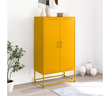 vidaXL Dulap înalt, galben muștar, 68,5x38,5x123,5 cm, oțel