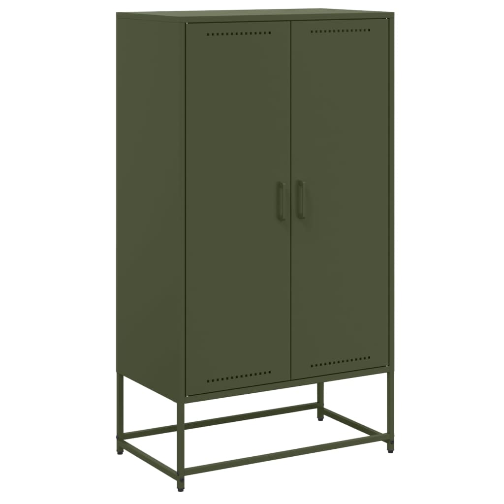 vidaXL Skříň highboard olivově zelená 68,5 x 38,5 x 123,5 cm ocel