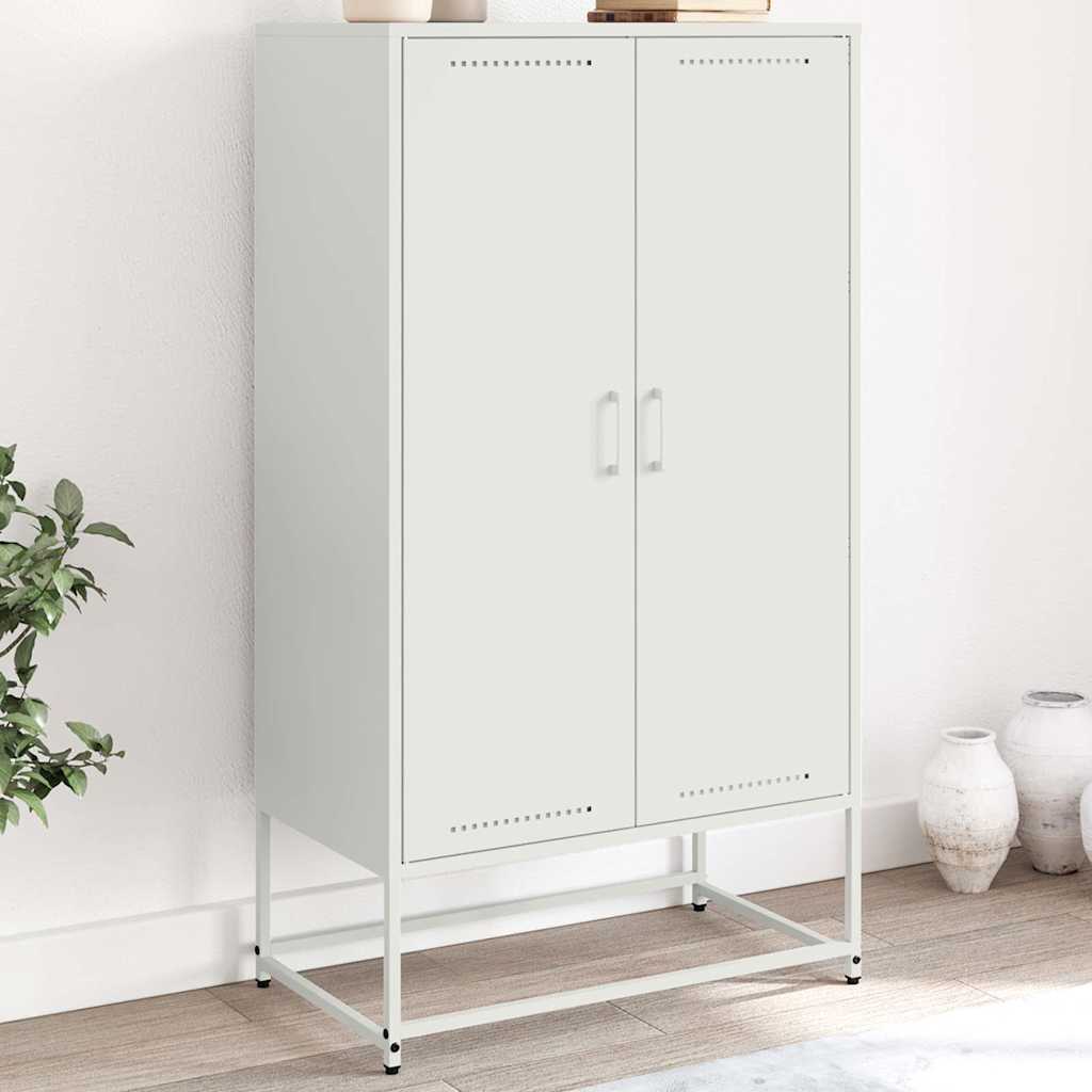 vidaXL Highboard Weiß 68,5x38,5x123,5 cm Stahl