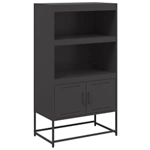 Skříň highboard černá 68,5 x 38,5 x 123,5 cm ocel - obrázek 2