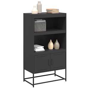 Skříň highboard černá 68,5 x 38,5 x 123,5 cm ocel - obrázek 4