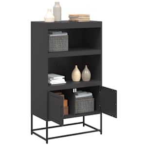 Skříň highboard černá 68,5 x 38,5 x 123,5 cm ocel - obrázek 5