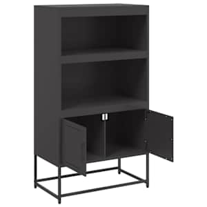 Skříň highboard černá 68,5 x 38,5 x 123,5 cm ocel - obrázek 9