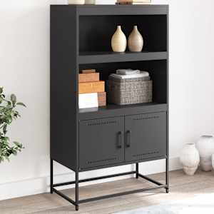 Skříň highboard černá 68,5 x 38,5 x 123,5 cm ocel - obrázek 1
