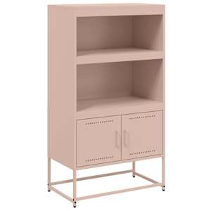 Skříň highboard růžová 68,5 x 38,5 x 123,5 cm ocel - obrázek 2
