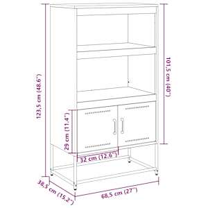 Skříň highboard růžová 68,5 x 38,5 x 123,5 cm ocel - obrázek 12