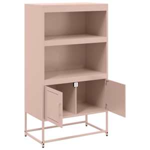 Skříň highboard růžová 68,5 x 38,5 x 123,5 cm ocel - obrázek 9