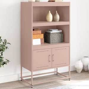 Skříň highboard růžová 68,5 x 38,5 x 123,5 cm ocel - obrázek 1