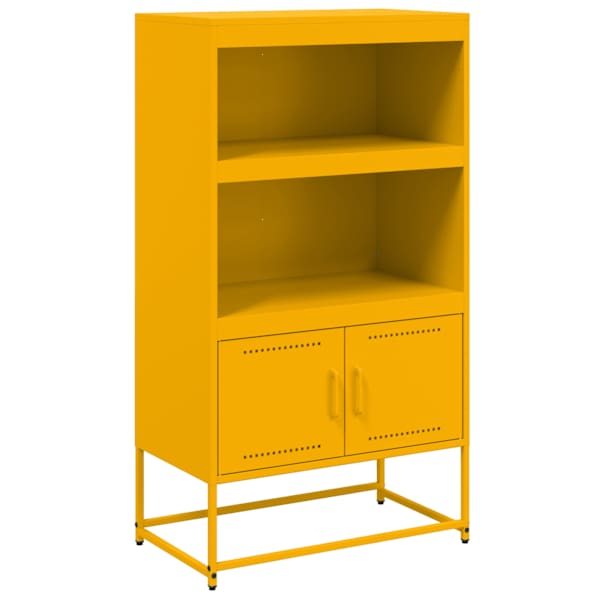 vidaXL k&otilde;rge kapp, sinepikollane, 68,5 x 38,5 x 123,5 cm, teras