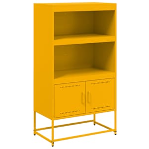 Skříň highboard hořčicově žlutá 68,5 x 38,5 x 123,5 cm ocel - obrázek 2
