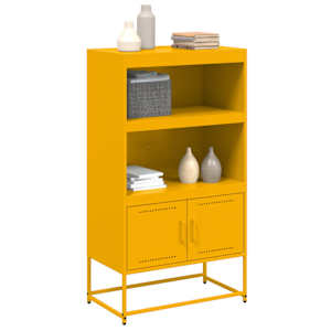 Skříň highboard hořčicově žlutá 68,5 x 38,5 x 123,5 cm ocel - obrázek 4