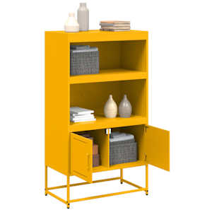 Skříň highboard hořčicově žlutá 68,5 x 38,5 x 123,5 cm ocel - obrázek 5
