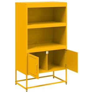 Skříň highboard hořčicově žlutá 68,5 x 38,5 x 123,5 cm ocel - obrázek 9