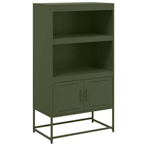 Skříň highboard olivově zelená 68,5 x 38,5 x 123,5 cm ocel - obrázek 2