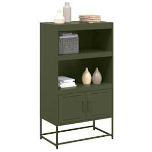 Skříň highboard olivově zelená 68,5 x 38,5 x 123,5 cm ocel - obrázek 4
