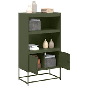 Skříň highboard olivově zelená 68,5 x 38,5 x 123,5 cm ocel - obrázek 5