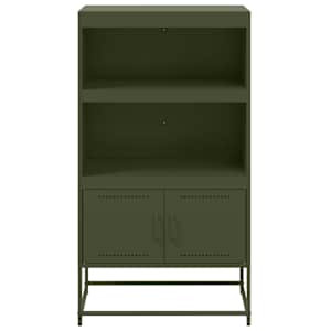 Skříň highboard olivově zelená 68,5 x 38,5 x 123,5 cm ocel - obrázek 6