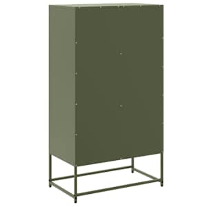Skříň highboard olivově zelená 68,5 x 38,5 x 123,5 cm ocel - obrázek 8